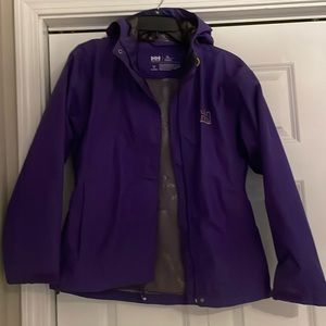 Women's small purple Helly Hansen rain jacket